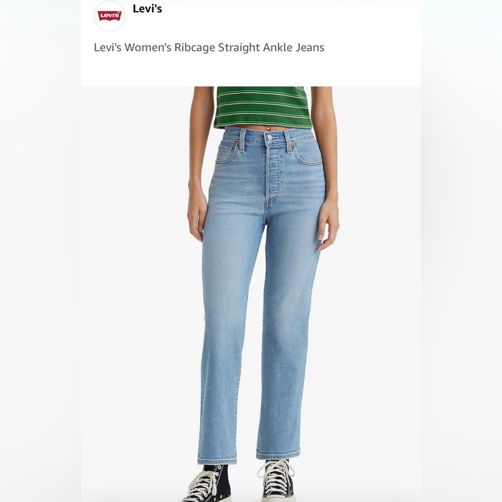 Levi's Women's, Ribcage Straight, Ankle Jeans Medium Indigo colour, size…